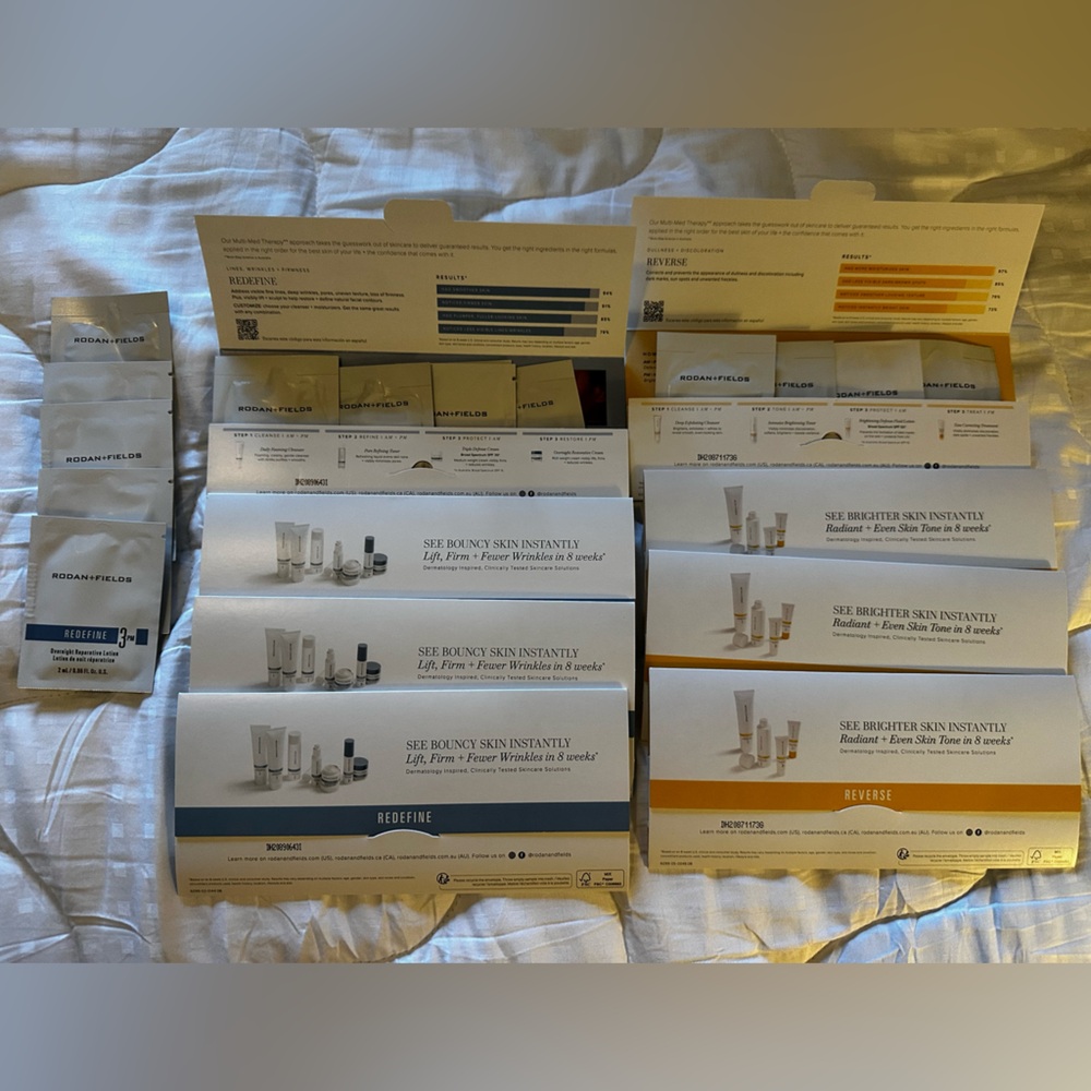 Sample /Travel packets of Redefine and Reverse Regimen+ extra night cream